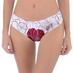 Red Hibiscus Flowers Art Reversible Classic Bikini Bottoms