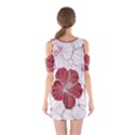 Red Hibiscus Flowers Art Shoulder Cutout One Piece Dress View2