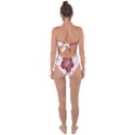 Red Hibiscus Flowers Art Tie Back One Piece Swimsuit View2