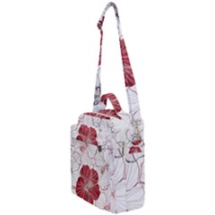 Red Hibiscus Flowers Art Crossbody Day Bag