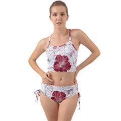 Red Hibiscus Flowers Art Mini Tank Bikini Set