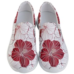 Red Hibiscus Flowers Art Men s Lightweight Slip Ons