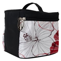 Red Hibiscus Flowers Art Make Up Travel Bag (small)