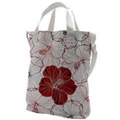 Red Hibiscus Flowers Art Canvas Messenger Bag