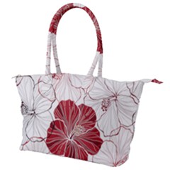 Red Hibiscus Flowers Art Canvas Shoulder Bag