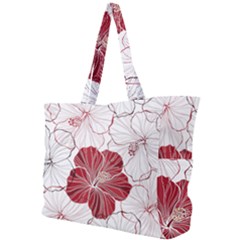 Red Hibiscus Flowers Art Simple Shoulder Bag