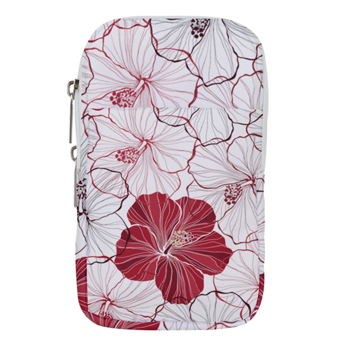 Red Hibiscus Flowers Art Waist Pouch (Small)