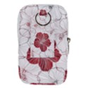 Red Hibiscus Flowers Art Waist Pouch (Small) View2