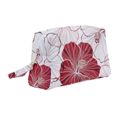 Red Hibiscus Flowers Art Wristlet Pouch Bag (medium) by Jancukart