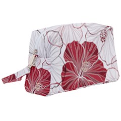 Red Hibiscus Flowers Art Wristlet Pouch Bag (large)