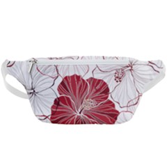 Red Hibiscus Flowers Art Waist Bag  by Jancukart