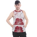 Red Hibiscus Flowers Art Men s Sleeveless Hoodie View1