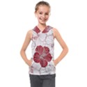 Red Hibiscus Flowers Art Kids  Sleeveless Hoodie View1