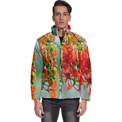 Gathering Sping Flowers  Men s Puffer Bubble Jacket Coat by artworkshop