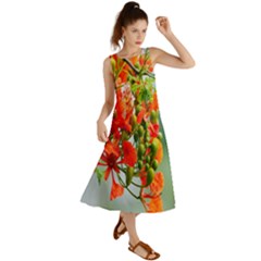 Gathering Sping Flowers  Summer Maxi Dress by artworkshop