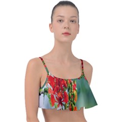 Gathering Sping Flowers  Frill Bikini Top by artworkshop