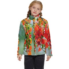 Gathering Sping Flowers  Kids  Puffer Bubble Jacket Coat by artworkshop