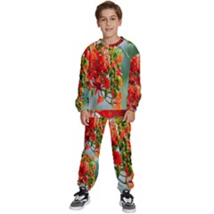 Gathering Sping Flowers  Kids  Sweatshirt Set by artworkshop