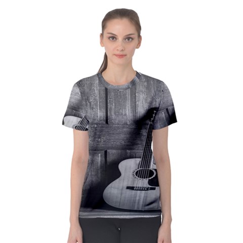 Acoustic Guitar Women s Sport Mesh Tee by artworkshop