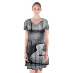 Acoustic Guitar Short Sleeve V-neck Flare Dress by artworkshop