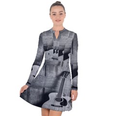 Acoustic Guitar Long Sleeve Panel Dress by artworkshop