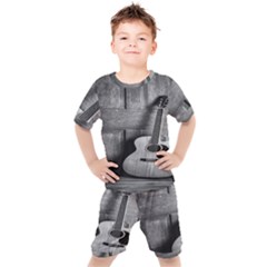 Acoustic Guitar Kids  Tee And Shorts Set