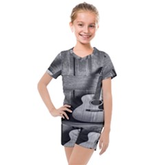 Acoustic Guitar Kids  Mesh Tee And Shorts Set