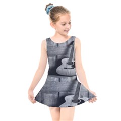 Acoustic Guitar Kids  Skater Dress Swimsuit