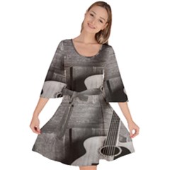 Acoustic Guitar Velour Kimono Dress by artworkshop