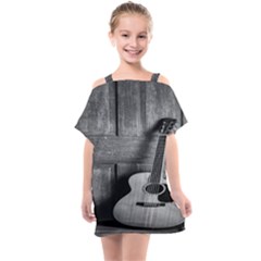 Acoustic Guitar Kids  One Piece Chiffon Dress