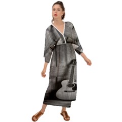 Acoustic Guitar Grecian Style  Maxi Dress