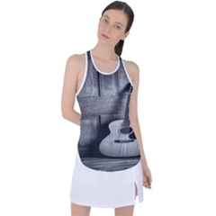 Acoustic Guitar Racer Back Mesh Tank Top