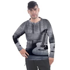 Acoustic Guitar Men s Pique Long Sleeve Tee