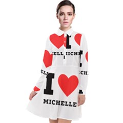 I Love Michelle Long Sleeve Chiffon Shirt Dress by ilovewhateva