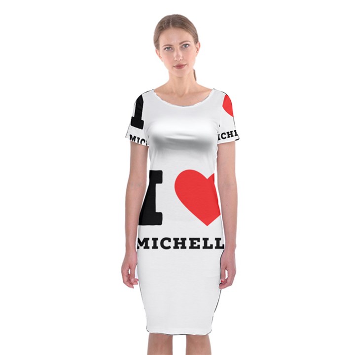 I love michelle Classic Short Sleeve Midi Dress