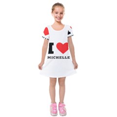 I Love Michelle Kids  Short Sleeve Velvet Dress by ilovewhateva