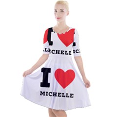 I Love Michelle Quarter Sleeve A-line Dress by ilovewhateva