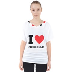 I Love Michelle V-neck Dolman Drape Top by ilovewhateva