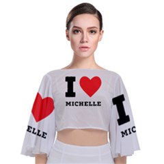 I Love Michelle Tie Back Butterfly Sleeve Chiffon Top by ilovewhateva