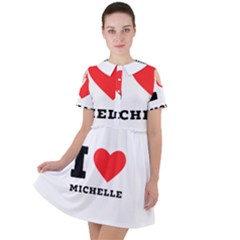 I Love Michelle Short Sleeve Shoulder Cut Out Dress  by ilovewhateva