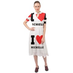 I Love Michelle Keyhole Neckline Chiffon Dress by ilovewhateva