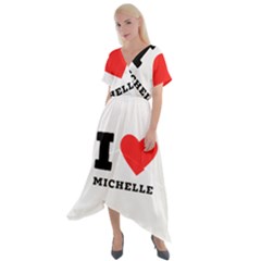 I Love Michelle Cross Front Sharkbite Hem Maxi Dress by ilovewhateva