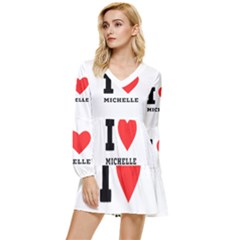 I Love Michelle Tiered Long Sleeve Mini Dress by ilovewhateva