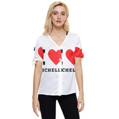 I Love Michelle Bow Sleeve Button Up Top by ilovewhateva