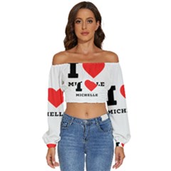 I Love Michelle Long Sleeve Crinkled Weave Crop Top by ilovewhateva