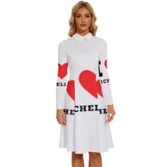 I Love Michelle Long Sleeve Shirt Collar A-line Dress by ilovewhateva