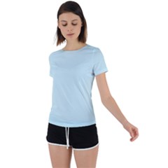 Pale Blue Lily	 - 	back Circle Cutout Sports Tee by ColorfulSportsWear