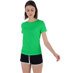 Malachite Green	 - 	back Circle Cutout Sports Tee by ColorfulSportsWear