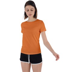 Carrot Orange	 - 	back Circle Cutout Sports Tee by ColorfulSportsWear