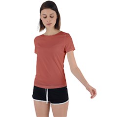 Dark Mango	 - 	back Circle Cutout Sports Tee by ColorfulSportsWear